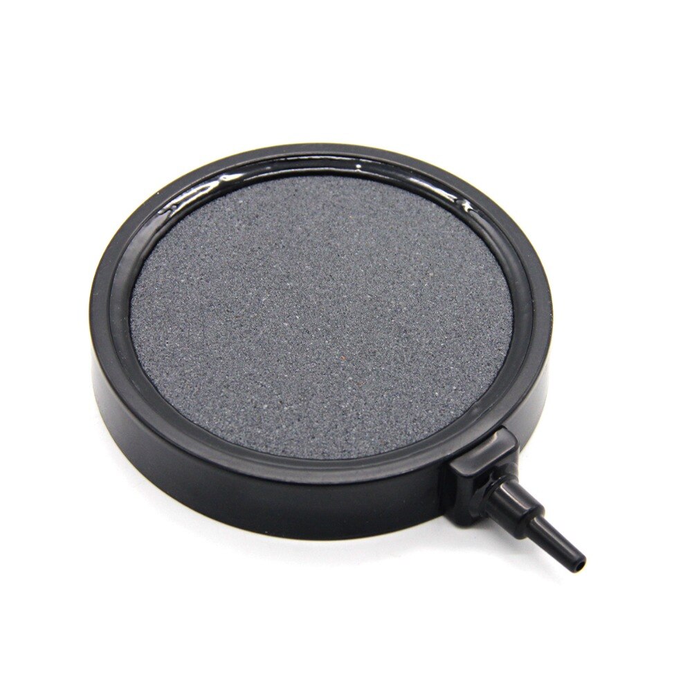 10.7cm/4.2in Aquarium Fish Tank Pond Air Stone Disk Diffuser Bubble Plate Black Trim Black