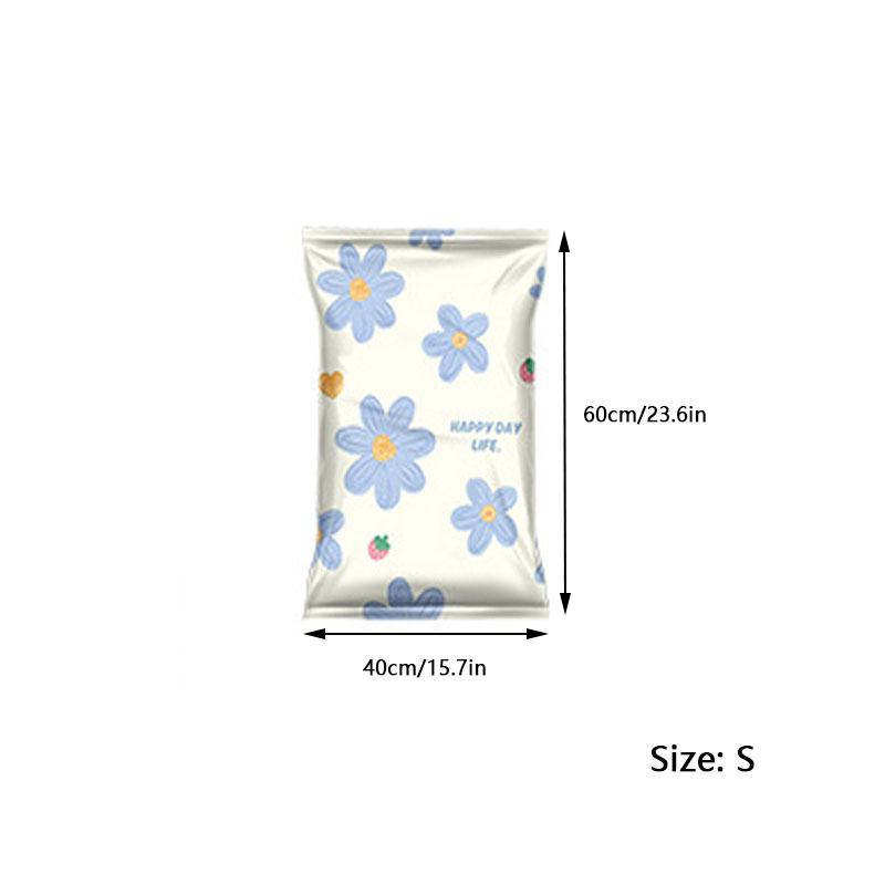 1 pc floral vacuum compression storage bag, sealed moving bag for clothes, blankets, shirts, home space saving organizers: Khaki