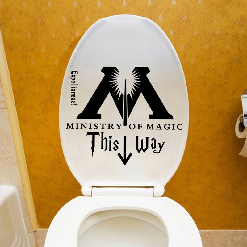 Grappige Ministerie Van Toverkunst badkamer muur sticker home decor wc decoratie muurstickers waterdicht wc stickers