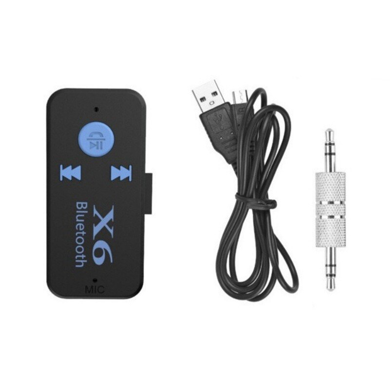 Universele X6 Aux Bluetooth Adapter Auto Stereo Audio Receiver Met Mic Handenvrij Draadloze Adapter Ontvanger Auto Kit Voor Tf Card