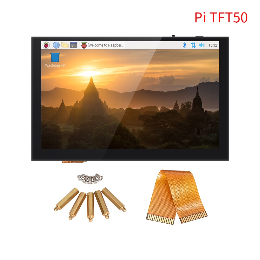 BIGTREETECH BTT PITFT43 PITFT50 PI TFT70 TFT43 Capacitive Touch Screen Octoprint Display For Raspberry Pi 4 3 3D Printer Parts: PITFT50