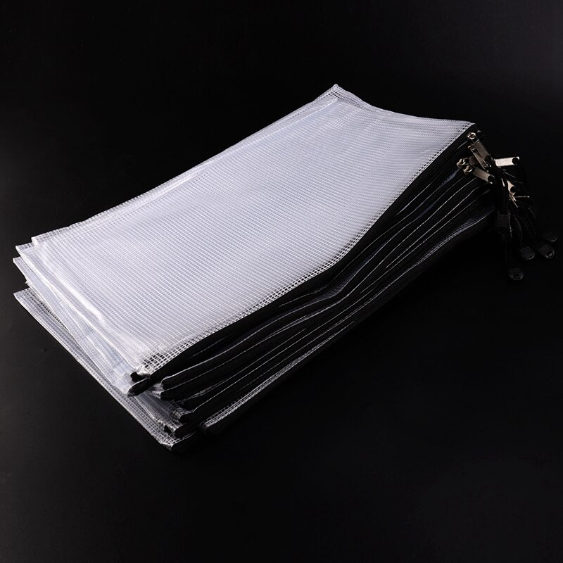 15 Pack Mesh Zipper Pouch Document Bag A4 Waterproof Document Pouch for School Office Supplies, Cross Stitch Organizing Storage