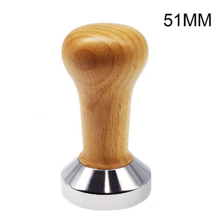 Compactador de café con mango de madera, espresso, amoladora, ZD, hecho a mano: S / Oro