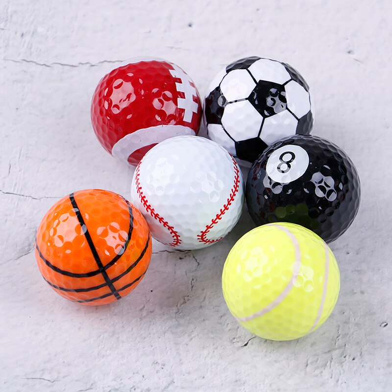 6Pcs Golf Equipment football basketball table Tennis Baseball Golf Balls Novel Double Ball Two Piece Ball