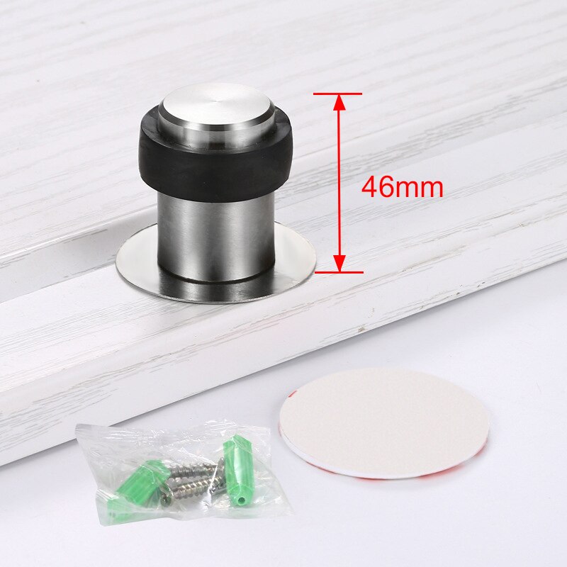 NAIERDI 4PCS Stainless Steel Door Stopper Door Protective Anti-Collision Self Adhesive Round Door Stops Wall Protector Hardware: Nail-free 46mm