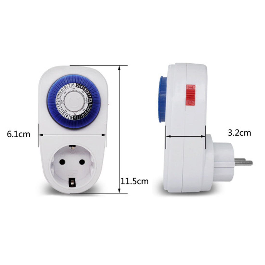 Mini Timer Schalter Programmierbare Mechanische Clever Countdown Schalter Buchse 24 Stunden Blau