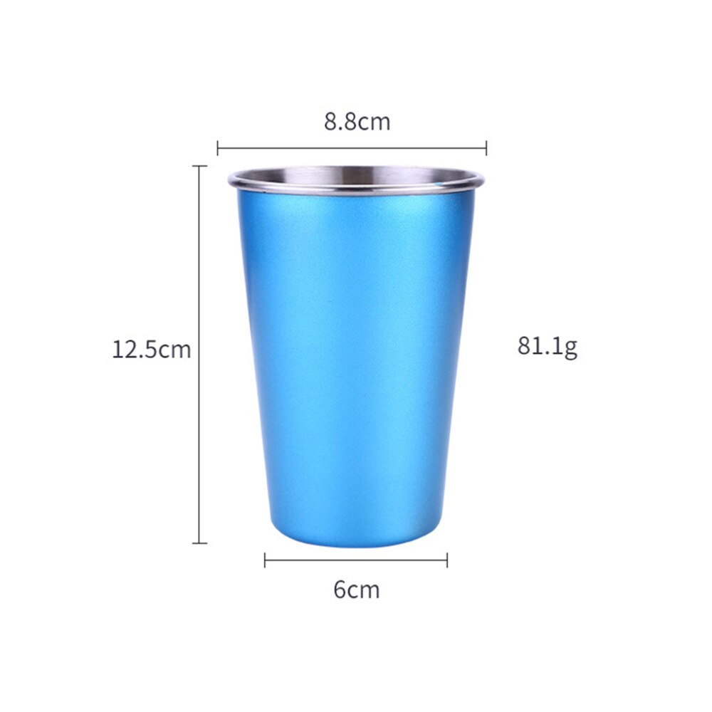 Stainless Steel Beer Cup Premium Durable Drinking Tumbler Coffee Tea Cup (Nordic Silver, Lid)