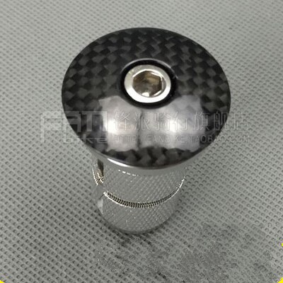 Fiets Headset Expander Plug Compressor Stem Top Cap 28.6mm (1 1/8 ") voor Carbon Vork Carbon Headset Stuurpen Top Cap: gloss black set