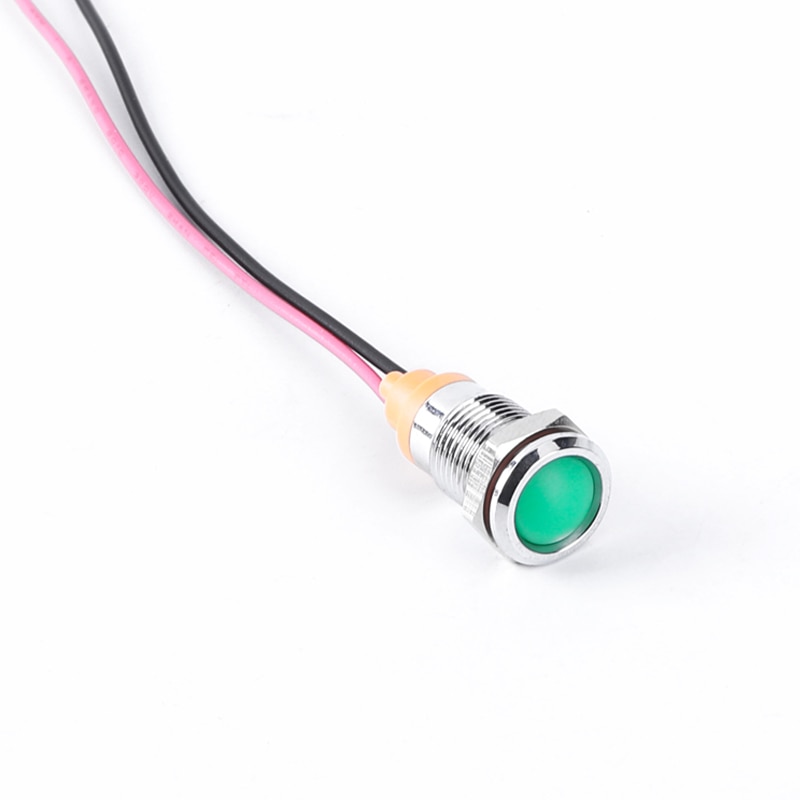 10mm IP67 Waterdichte Metalen LED Lampje Licht Signal Pilot Waarschuwing Concave Rvs Indicator Lamp Lamp Mini Licht
