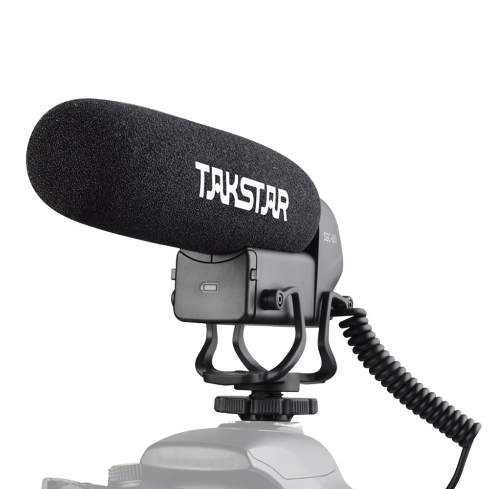 TAKSTAR SGC-600 On-camera Condenser Interview Microphone Mic Super-cardioid 3-level Gain Control Low Cut Switch 3.5mm Plug