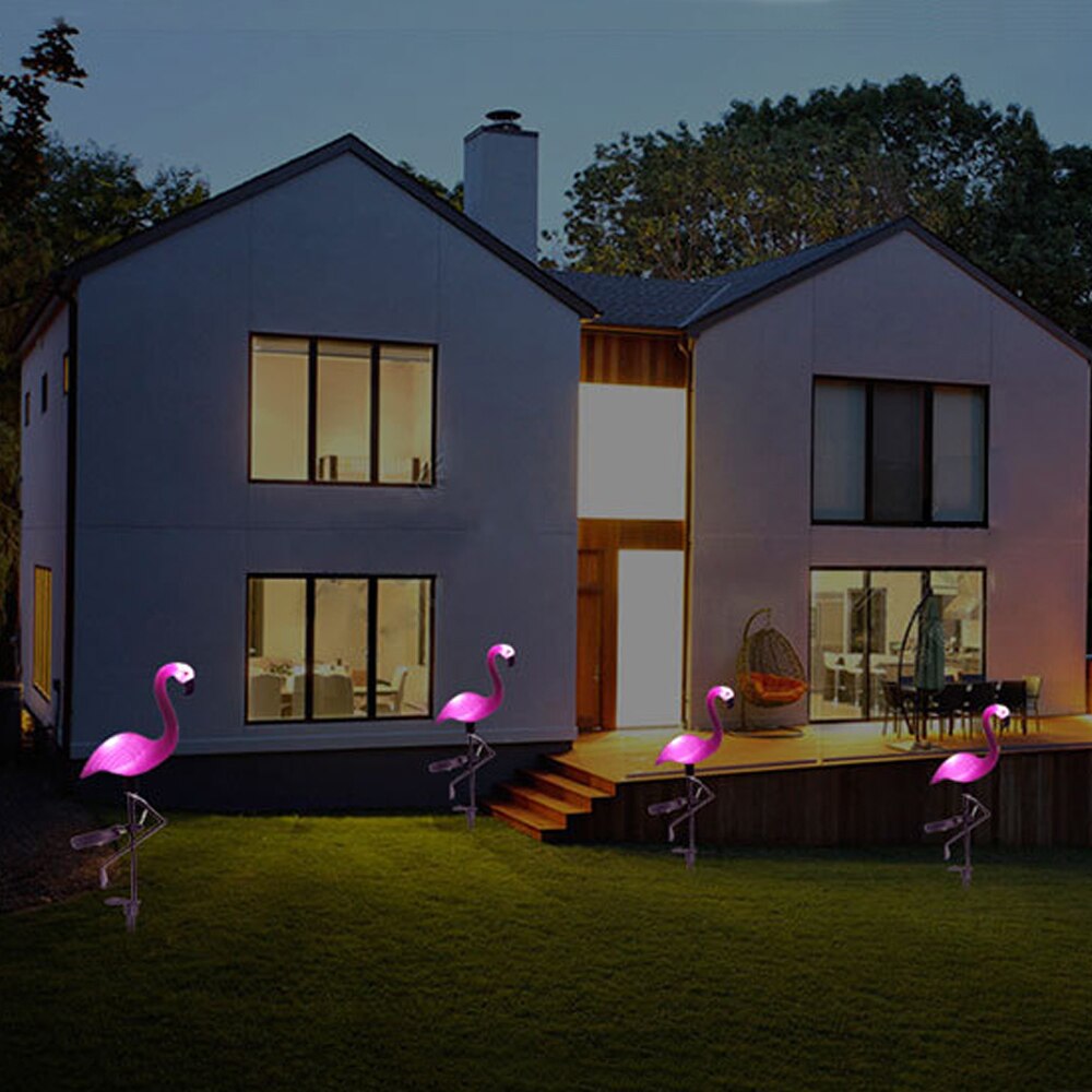 3 kpl led-flamingo vedenpitävä aurinkokennovalo ulkopuutarhan koristelu kevyt puutarhalattia maisemavaloilla