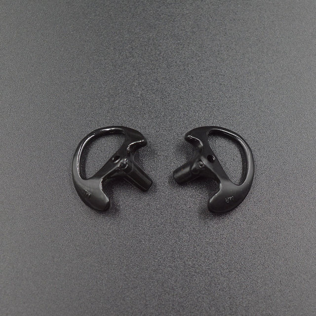 2 uds moldes para los oídos suave 2 vías Radio Earmold reemplazo de auricular inserto para tubo de bobina acústica kits de audio accesorios para auriculares: M / Negro