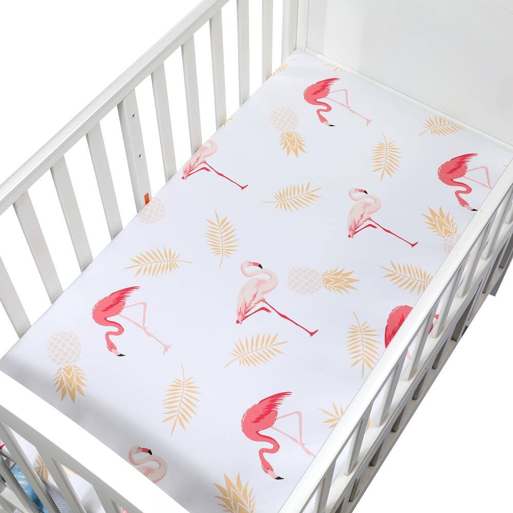 130*70cm babyseng barneseng laken madrasstrekk muslin tre hjem tekstil laken dekker beskytter krybbe laken sengetøy