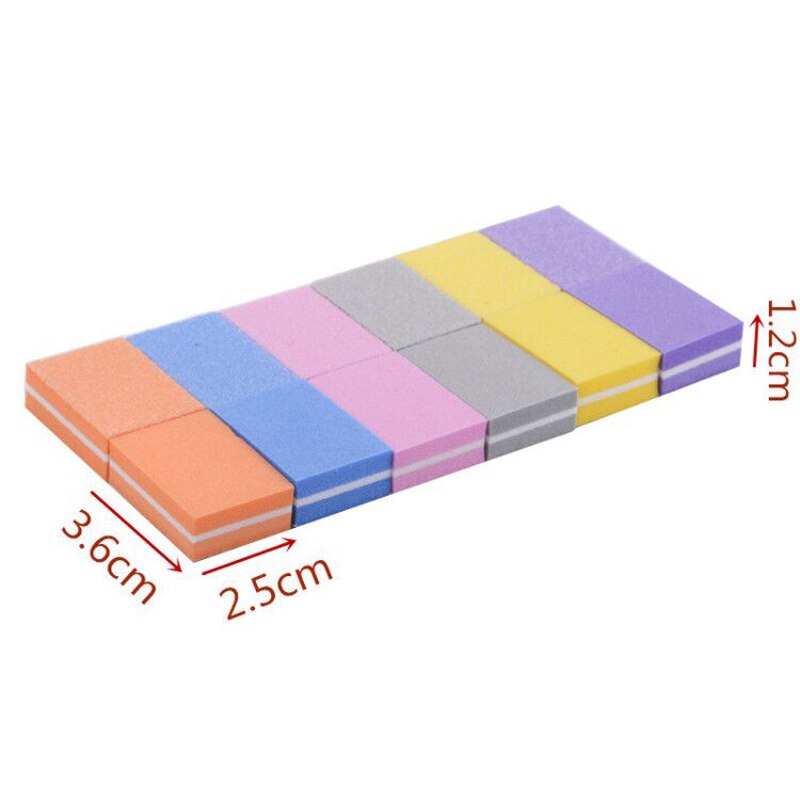 100 stuks nagelvijlen 100/180 spons mini schuurblok nagelvijl bufferblok voor polijsten slijpen nail art tips gereedschap