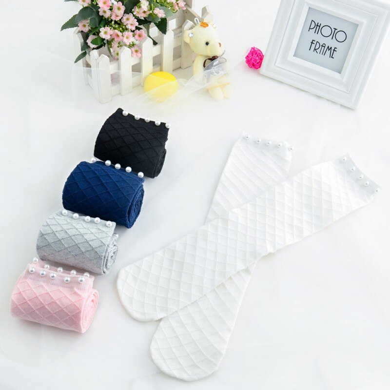 Karikatur Baumwolle Baby freundlicher Mädchen Strumpf Kleinkinder Knie Hohe Socken Strumpfhosen Bogen Warme Blumen- Strumpf