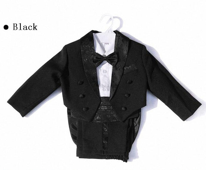 Costume de mariage pour enfants garçons | Smoking pour garçons, Blazers pour garçons/costumes pour mariages (veste + pantalon + cravate + ceinture + chemise) 1-10T: Black / 2T