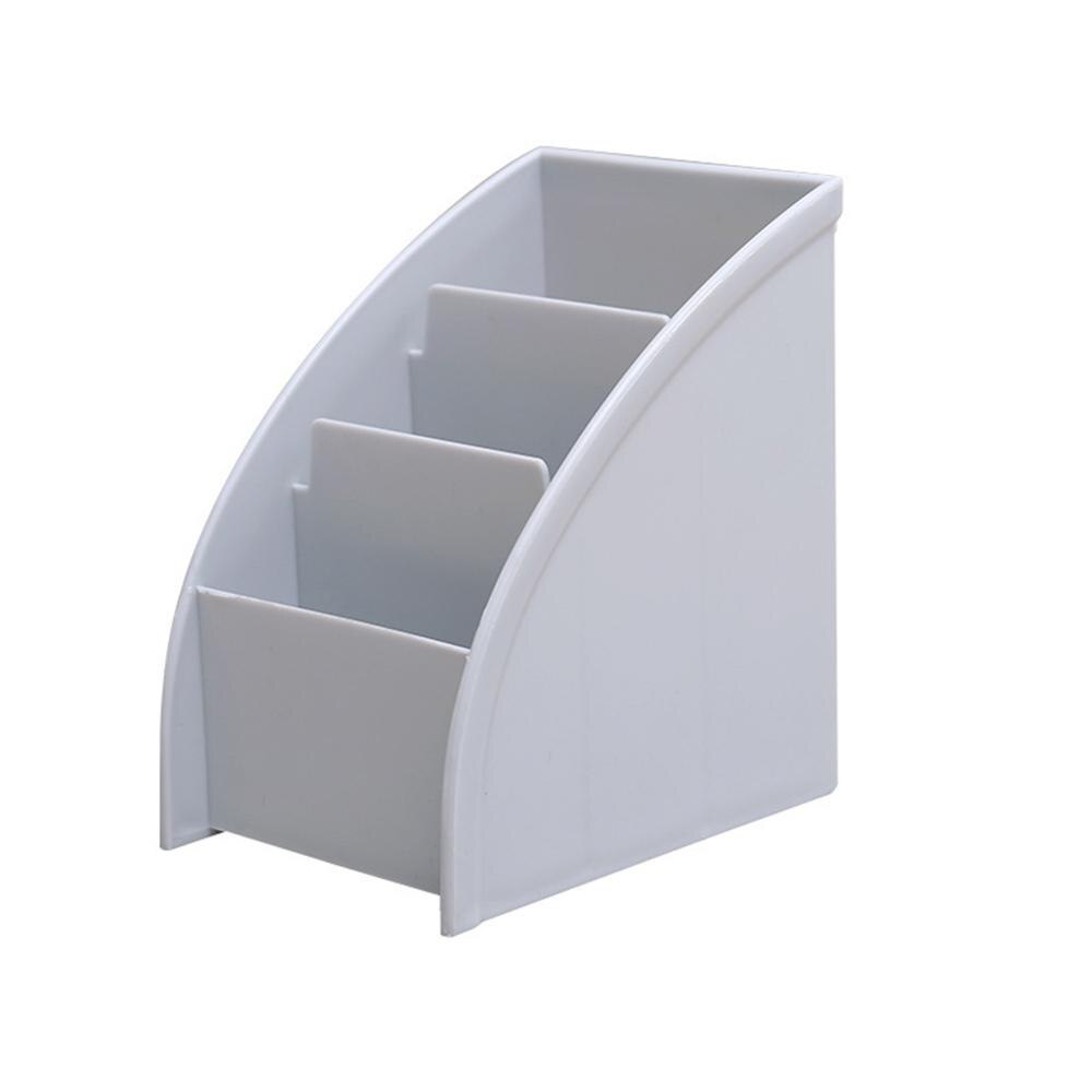 Organizador trapezoidal multifuncional, caja de almacenamiento para mandos a distancia, soporte para teléfono móvil, estuche de almacenamiento de maquillaje, decoración de escritorio: Grey