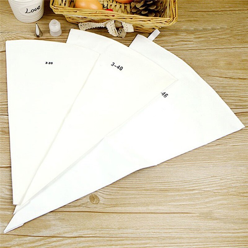 3 tailles sacs de pâtisserie cookie glaçage sac de tuyauterie outil de cuisson réutilisable coton tissu fondant gâteau décoration pâtisserie conseils outil