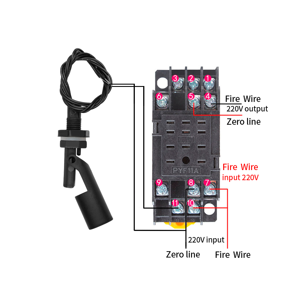 220V Water Level Sensor M12 Screw Side Mount Water Tanks Liquid Float Switch,6Pcs Set for Cistern,Fish Tank,Livestock Feeding