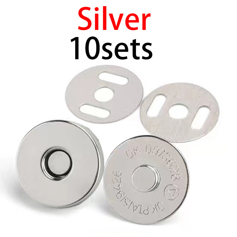 10sets 10mm 14mm 18mm Magnetic Snap Fasteners Clasps Buttons Handbag Purse Wallet Craft Bags Parts Accessories Adsorption