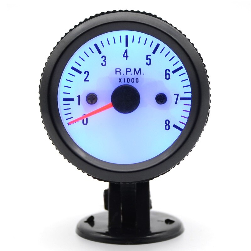 Boost / vand temp / olietemp / olie presse / spænding / omdrejningstæller omdrejningstal gauge 2 '' 52mm analog led sort sag med blå led: Omdrejningstæller