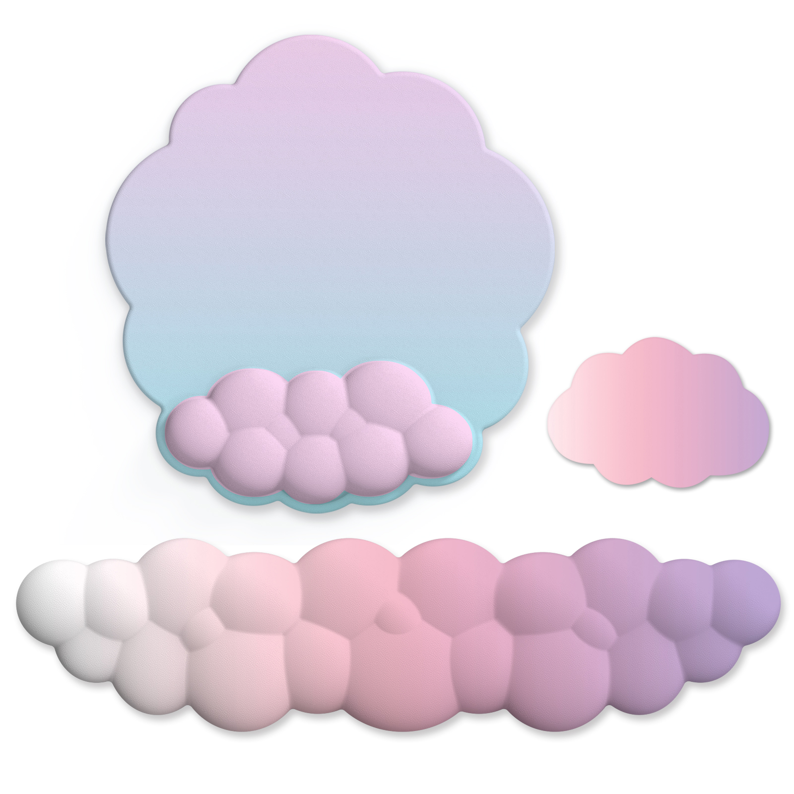 Cloud Gradient Gaming Keyboard Pad Wrist Pad Cloud Wrist Pad Mouse Pad Ergonomic Laika Foam Memory Non-Slip Support Office: Navy Blue