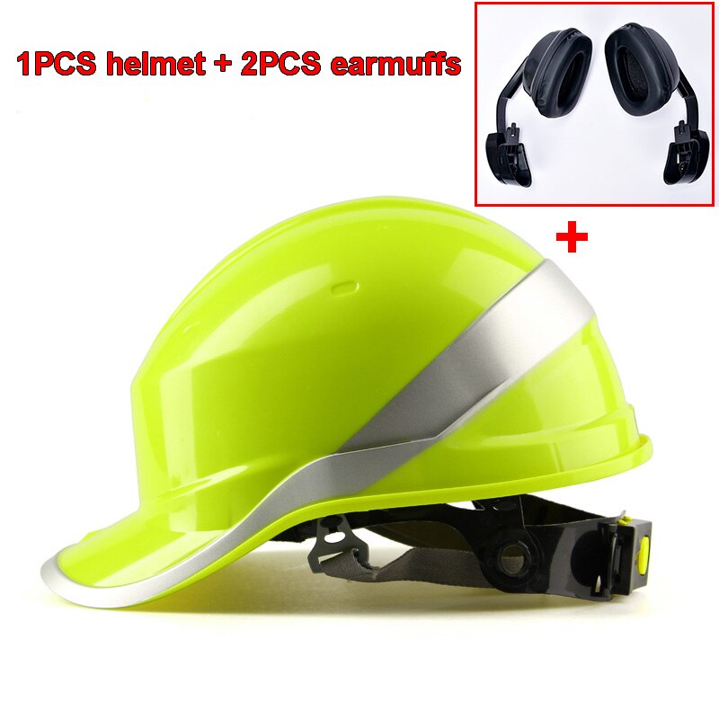 Delta plus hård hat + ørebeskyttere 102018 abs isoleringshjelm 103008 ørekrog ørebeskyttere støjforebyggelse 33db integreret beskyttelse: F