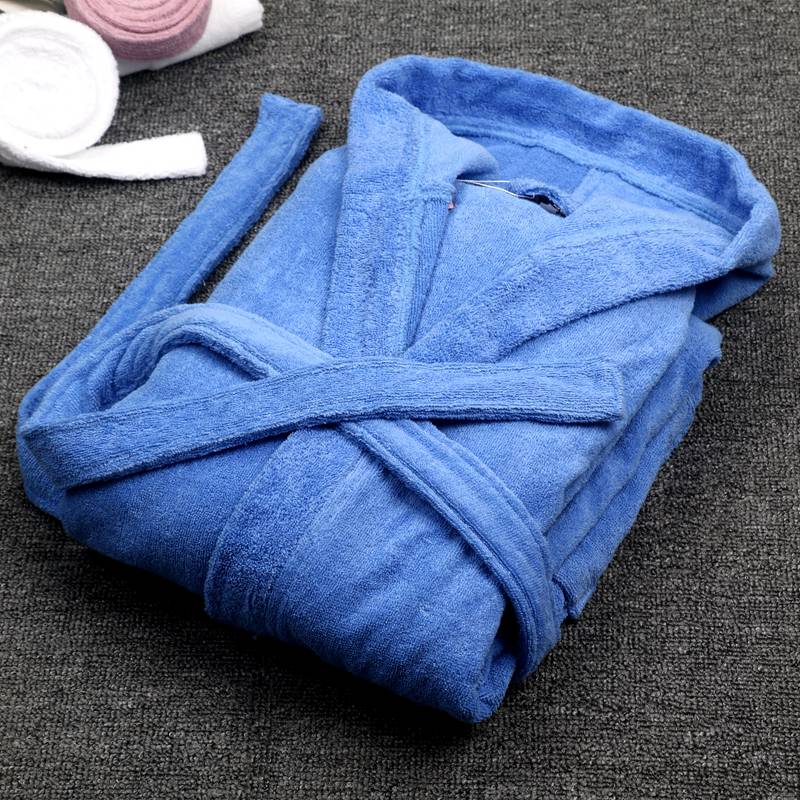 Badekåpe herre hette herrekåper bomull brudepike langermet par menn kimono kappe plysj sjal varm mannlig badekåpe kåpe høst: Blå / Xxl (175-185cm)
