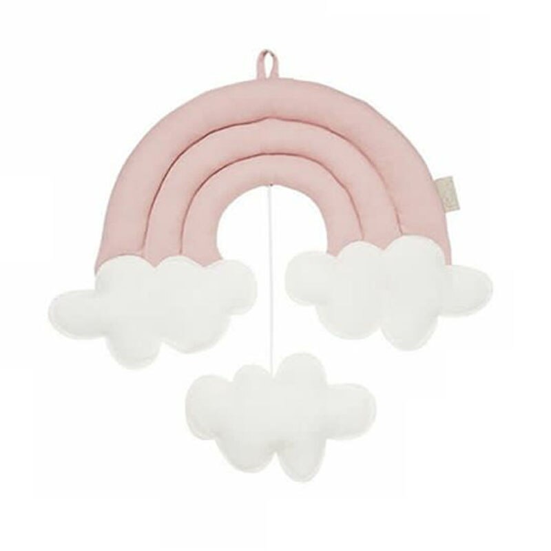 Decoración de tienda de campaña para colgar en la cama del bebé INS con nubes, decoración para la habitación de los niños, accesorios de fotografía, colgante de pared para guardería con gotas de agua y nubes: Rosa