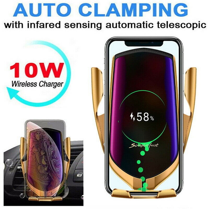 Automatische Spann 10W Auto Drahtlose Ladegerät Für IPhone Huawei Infrarot Induktion Schnelle Drahtlose Ladegerät Auto Ladegerät Telefon Halter