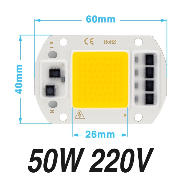 Led Chip 10W 20W 30W 50W Led Cob 220V Groeien Licht Koud Warm Wit Lamp kralen Niet Nodig Driver Flood Light Spotlight Diy Verlichting: 50W 220V / Grow Light