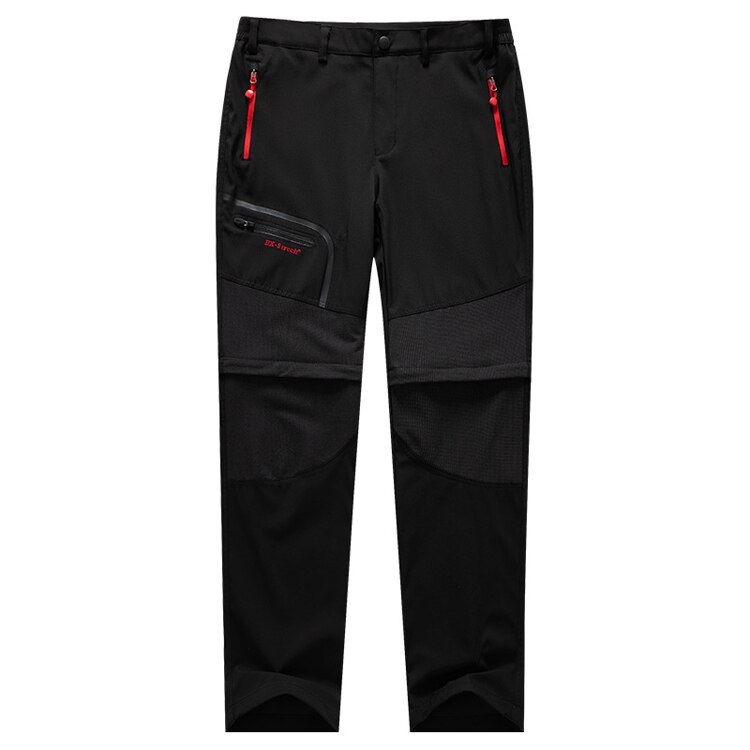 TRVLWEGO Outdoor Men Women Detachable Hiking Pants Quick Dry Breathable Summer Camping Trekking Fish Waterproof Sport Trousers: black / XL