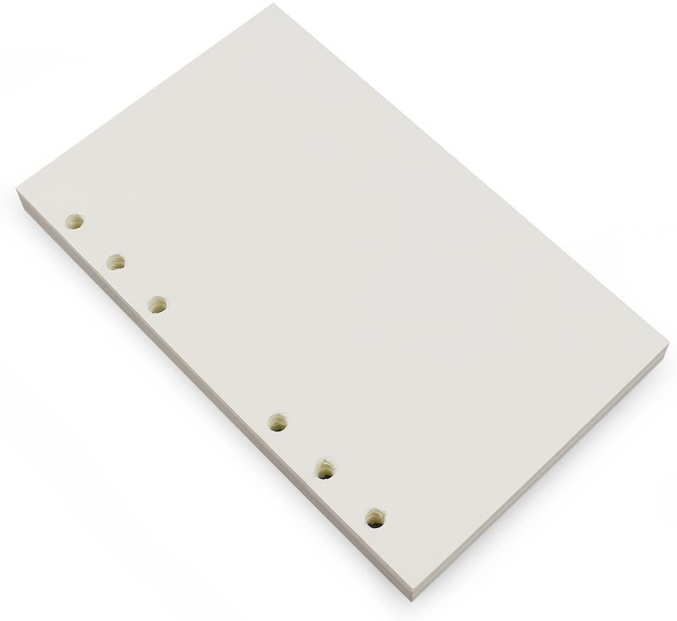 Kit de recharges A5/A6 6 trous, planificateur/organisateur, recharges par paquet, 90 Pages/45 feuilles par article (recharges régulières): A6 Blank Paper