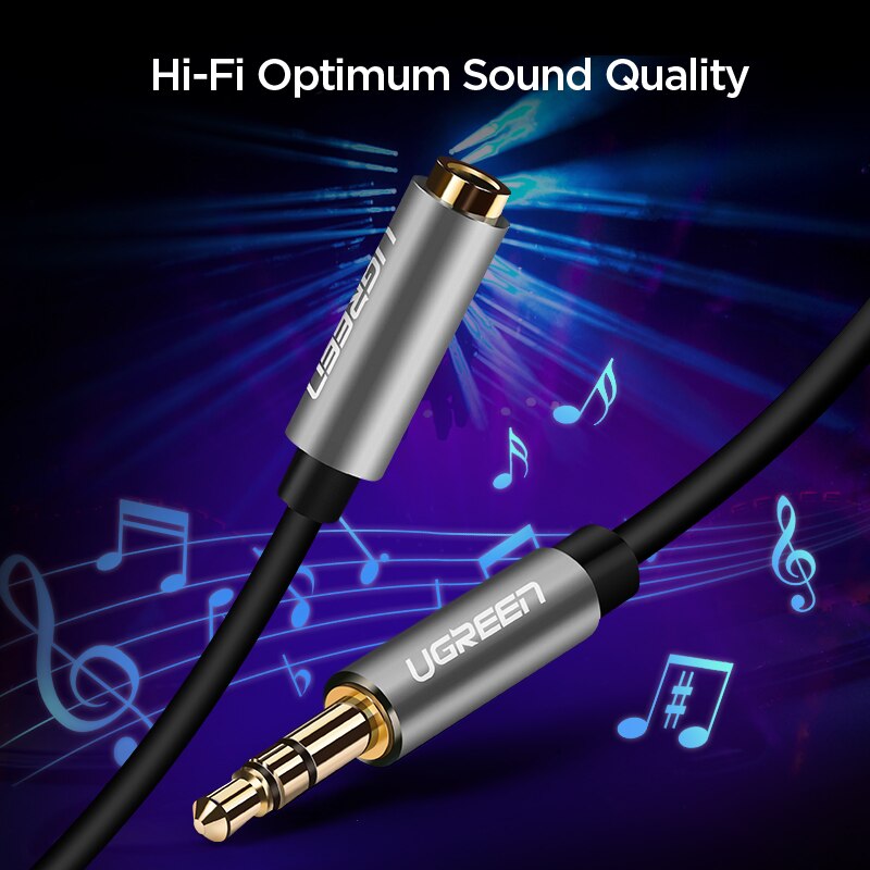 Ugreen 3,5mm Erweiterung Audio- Kabel Männlichen zu Weiblichen Aux Kabel Kopfhörer Kabel 3,5mm verlängerung kabel für iPhone 6s MP3 MP4 Spieler