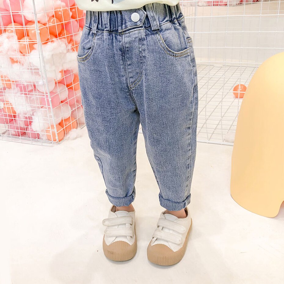 Baby Jeans Effen Kleur Jeans Meisje Patchwork Kids Jeans Meisjes Lente Herfst Meisjes Kleding