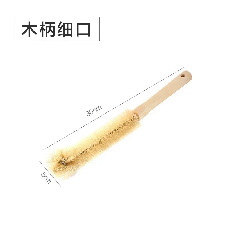 Bottle Brush Cleaner with Long Wooden Handle Water Bottle Cleaning Brush Natural Bristle Kitchen Scrub Bottle Brush for Cup Jug: Blue