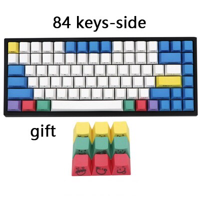 Copritasti Tastiera meccanica PBT Gesso di Colore Set keycap GH60 FFC660 64 tasti 87 eys 104 tasti 108 tasti Chiave Cap: 84keys side