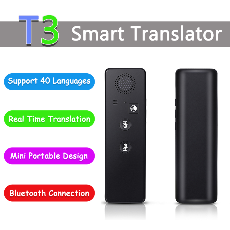 Traductor inteligente portátil de traducción, dispositivo de bolsillo de voz instantáneo, en tiempo Real, T3, 40 + idiomas