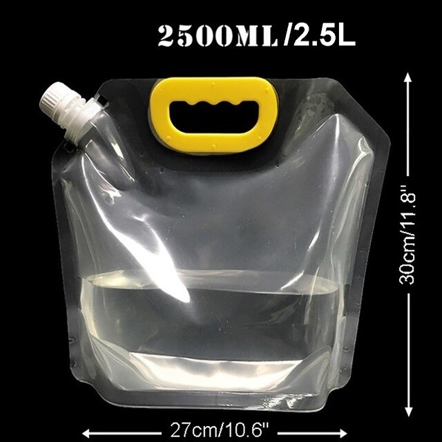 1.5/2.5/5l genanvendelige sammenklappelige fleksible vandflaskeposer drikkevareopbevaring camping vandring vandflaske bærbare drikkeflasker: 2.5l