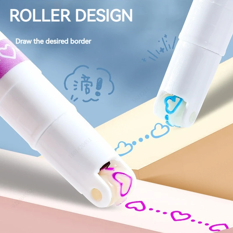 6 stks/set Bloem Lijn Vorm Markeerstift Roller Tip Curve Liner Marker Kawaii Koreaanse Briefpapier School Kantoorbenodigdheden