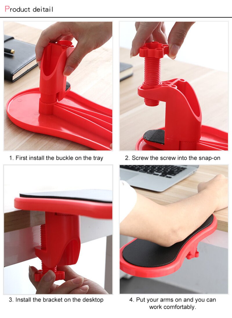 Attachable Armrest Pad Desk Computer Table Arm Support Mouse Pads Arm Wrist Rests Chair Extender Hand Shoulder Protect Pad