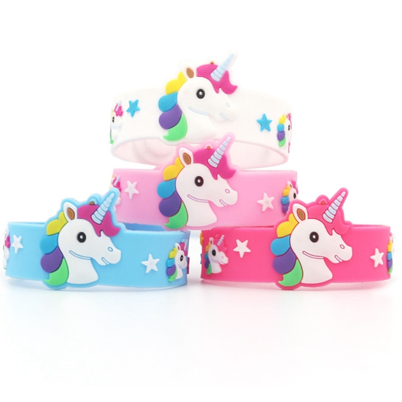 Kid Kinderen Meisje Jongen Ster Afdrukken Kleurrijke Eenhoorn Polsband Flexibele Wrap Slap Armband Dier Enfant Bangle