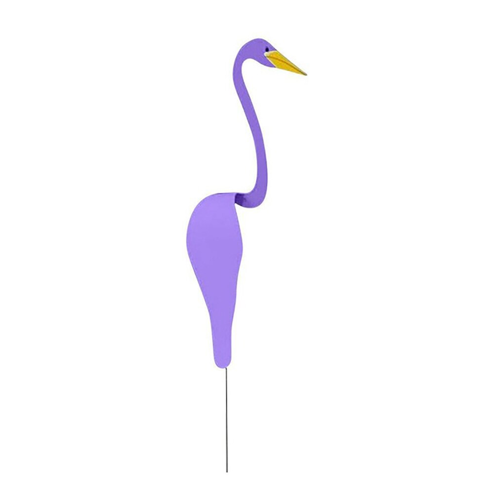 Flamingo Swirling Bird Metal Dynamic Decorative White Duck Spin The Breeze Lawn Art Ornaments Home Garden Decoration: Purple