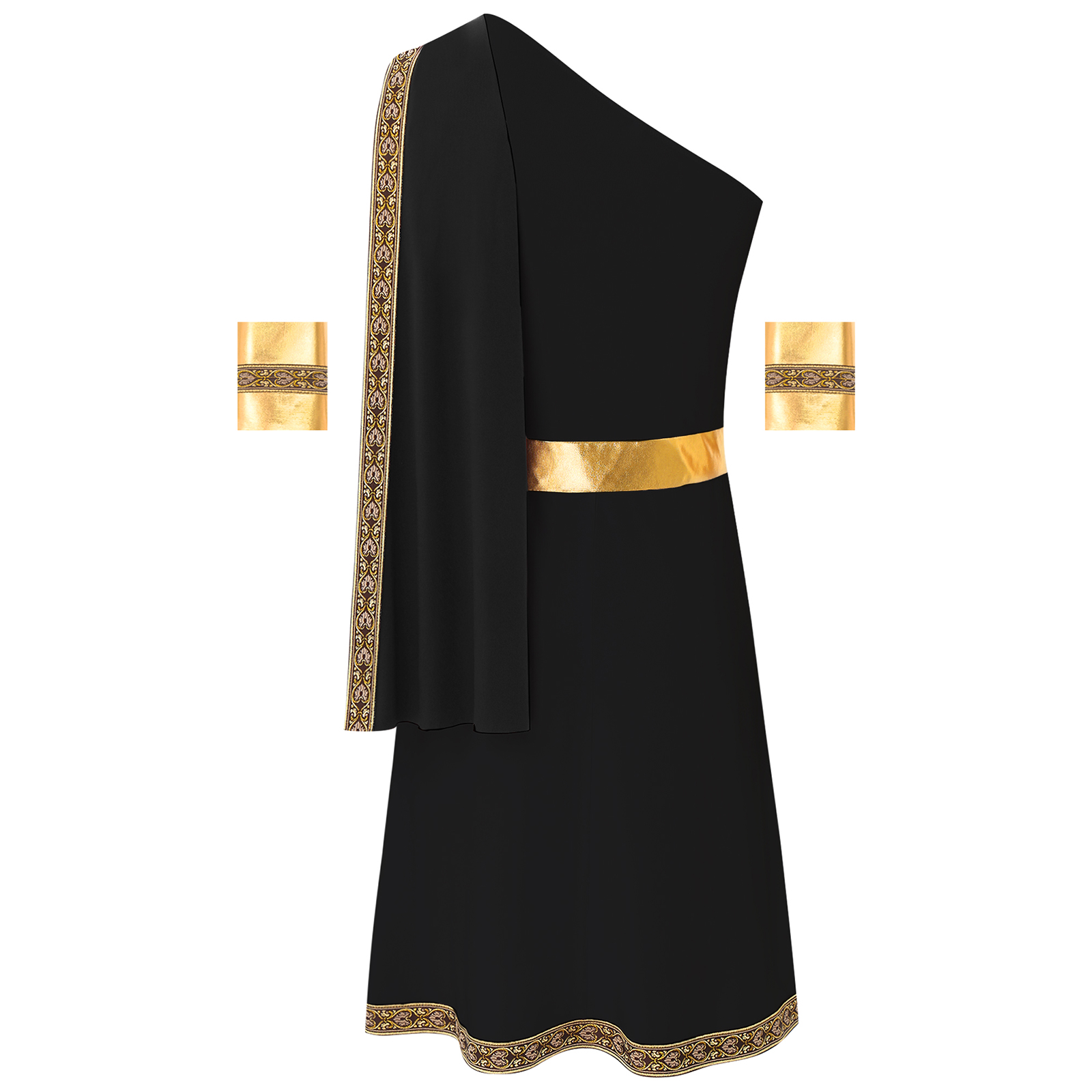 Men's One Strap Toga Costume Ancient Greek Roman Halloween Cosplay Costume Fancy Prom Dress for Carnival Themed Party Dress Up