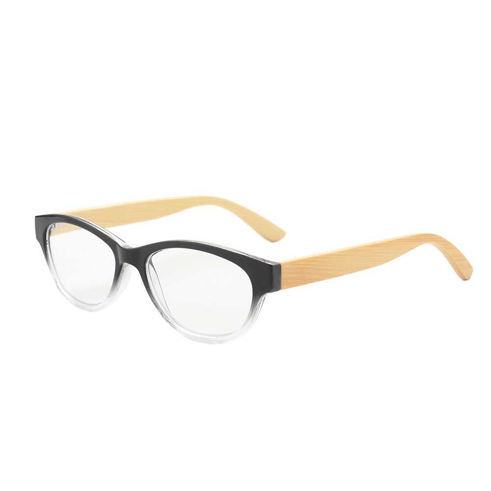 Gudzws Blue Light Rays Blocking Reading Glasses Anti Blue Fatigue Natural Bamboo Legs with Plastic Frame Classic Rectangle Reade