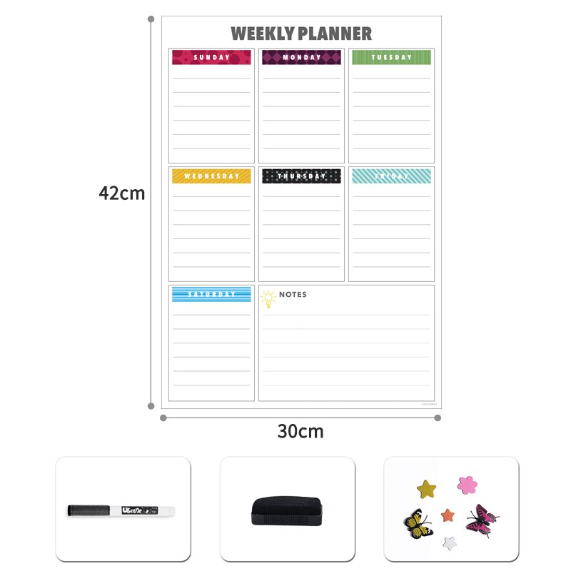 Löschbaren Magnetischen Aufgaben Organizer Diagramm Nachricht Gremium Weiß Bekanntmachung Zeichnung Schreibtafeln mit Freies Marker für Kühlschrank Magneten