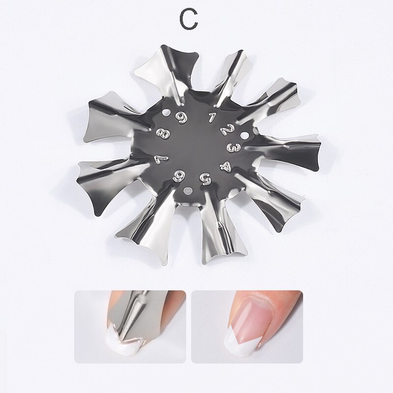 Navida solsikke stil fransk manicure model stålplade model krystal splint negle produktion rustfrit stål skabelon