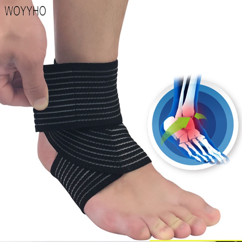 WOYYHO 1 PC Adjustable Sports Ankle Brace Fitness Gym Ankle Support Gear Elastic Bandage Volleyball Legs Power Ankle Protector