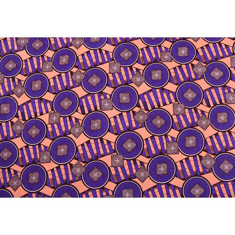 Wonderful Purple And Pink Pattern Print African Ankara Veritable Real Wax Polyester Fabric 6 Yard