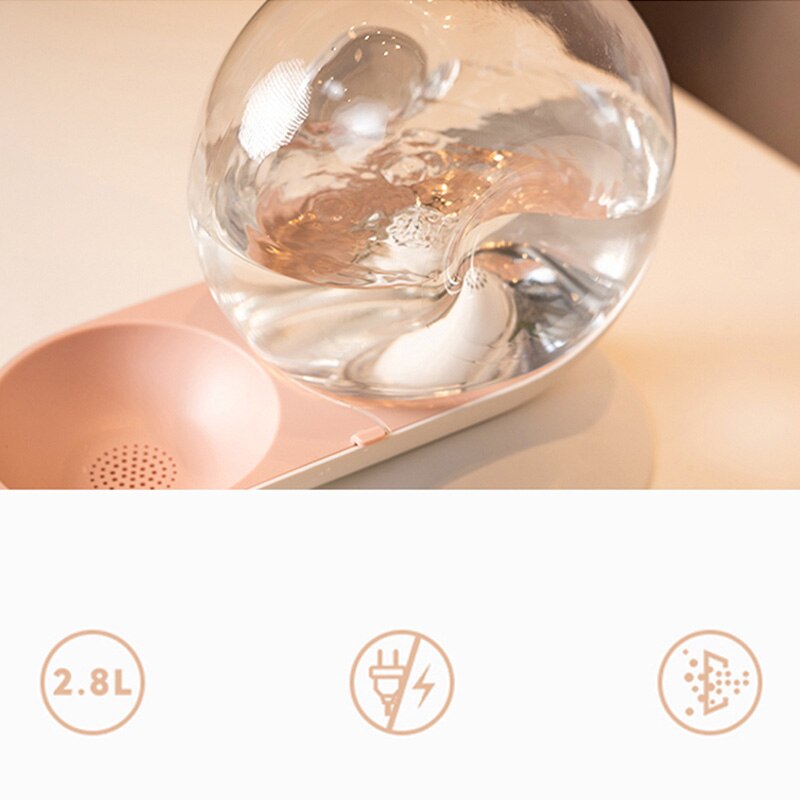 Hoopet fontein, bubbeldrinkbak, voerbak voor katten, water voor katten, waterdispenser voor huisdieren